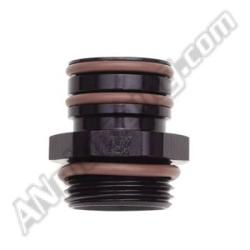 Straight Clamshell Male to Port Thread Male Adapter - Black - Aluminum